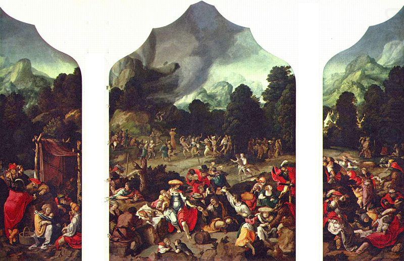 Lucas van Leyden Triptych with the Adoration of the Golden Calf china oil painting image
